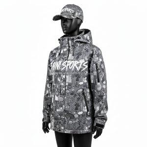 Chaqueta Softshell para Mujer, Resistente al Viento, Elegante, Paneles Estampados Grises, Logotipo Personalizable, Impresión por Transferencia de Calor - Product Image 4