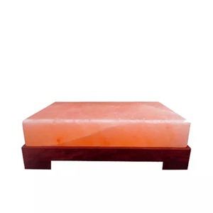 Losa cuadrada de sal Rosa Natural del Himalaya, Base de madera, gran oferta - Product Image 1