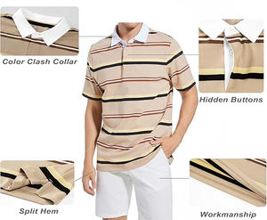 Golf personnalisé pour hommes pour polo 92% Polyester 8% Spandex Dry Fit Unisex Tops Solid Pattern Knitted - Product Image 4