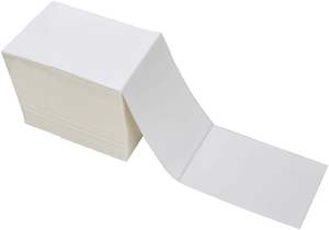 Nouvelles étiquettes thermiques directes Fanfold 4 x 6, blanches, perforées, pour prix, 500 pièces par pile, Floride, États-Unis - Product Image 2