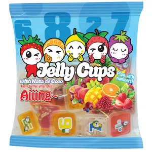 Aiiing Fruit Jelly Cups Aiiing Mini Jelly Cup con Nata De Coco - 25g Lychee Mango fragola uva gelatina di cocco assortita