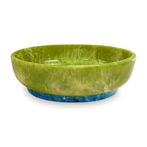 Bol à salade et fruits en résine fait à la main Aqua Swirl Marble Texture Parfait pour la maison Hôtel Buffet ODM & OEM Disponible depuis l'Inde - Product Image 6