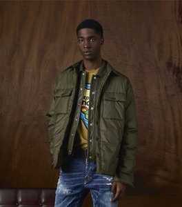 Veste universitaire classique pour hommes avec col montant et logo avant - Product Image 2