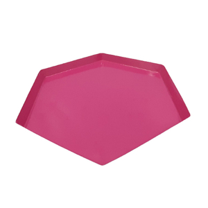 Luxury Hexagonal Shape Serving Plate for Restaurant <b>Table</b> Decor Hot Selling Kitchenware <b>Matt</b> Ocean Green Color Iron Metal - Product Image 3