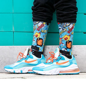 Chaussettes de sport pour hommes, design personnalisé, impression 3D intégrale, 100% laine et coton mélangé, séchage rapide, pour sublimation - Product Image 4