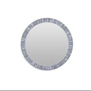 Espejo de Pared con Incrustaciones de Hueso, Diseño Floral Moderno Hecho a Mano, Marco Rectangular Azul y Blanco, Espejo Decorativo de Lujo para el Hogar - Product Image 4