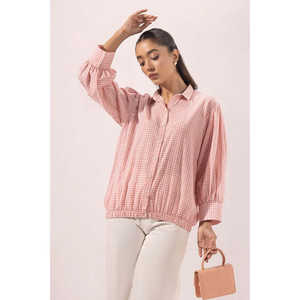 Túnica Transpirable de Dos Piezas KJ-43019 Teñida con Hilo y Decoración de Botones - Product Image 3