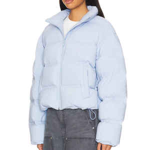 Wholesale Short <b>Cropped</b> Zip Winter <b>Jackets</b> for Women Breathable Quilted Bomber Puffer Coats Fast Delivery For Women - Product Image 5