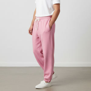 Pantalon de jogging pour homme OEM personnalisé en toile légère et respirante, couleur unie, coupe ample, décontracté, taille élastique, effet délavé, collection Printemps - Product Image 3