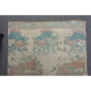 พรมขนแกะสีเบจสีฟ้า10.2ft วินเทจทำมือตุรกีผืนใหญ่ลายแอบสแตรกต์ทรงสี่เหลี่ยมผืนผ้าดีไซน์โถงทางเดินพรมยางสำหรับห้อง - Product Image 5