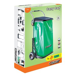 Chariot de transport Claber Eco 8934, porte-sacs poubelle 110L, cadre en aluminium, supports en polypropylène - Product Image 2