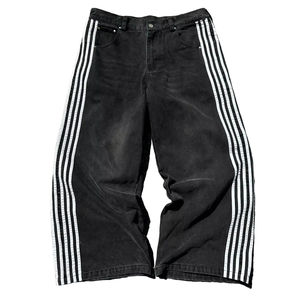 Pantalones Vaqueros Anchos para Hombre al por Mayor, Estilo Casual Retro, Vaqueros de Algodón con Múltiples Bolsillos y Pierna Ancha, Largos hasta el Suelo - Product Image 1