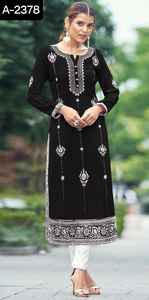 Las mujeres del nuevo diseñador visten listo para llevar rayón Viscos Kurtis con el trabajo del bordado Kurtis y el conjunto de Plazzo para el vestido del desgaste del festival - Product Image 6