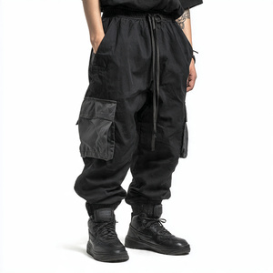 Heavy Fleece Cargo Trouser Streetwear Winter 500 GSM Cargo Sweatpants Mens High Drawstring Waist Cargo <b>Baggy</b> Sweat Pants Men's - Product Image 3