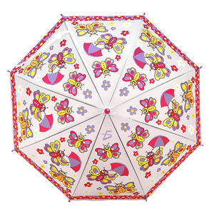 Ombrello con Design a Farfalla, 8 Stecche in Poliestere, Tessuto Resistente ai Raggi UV e Idrorepellente, Stile Dritto con Motivo Cartoon - Product Image 3