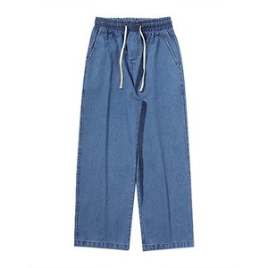 กางเกงยีนส์ผู้ชายทรงตรง ขาบาน ผ้าเดนิมน้ำหนักเบา มีกระเป๋าแบบฝาปิด ไซส์ใหญ่พิเศษ 8XL 7XL 6XL สำหรับฤดูร้อน - Product Image 1