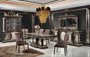 Juego de Comedor de Madera de Teca Tallada a Mano de Estilo Vintage, Muebles de Comedor de Lujo con Tallados Elaborados, Estilo Americano - Product Image 6