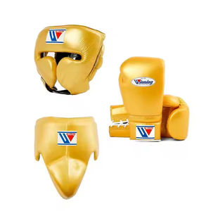 Gold Color Genuine Leather Durable Protective All Seasons <b>Boxing</b> Gear <b>Set</b> Hook-and-Loop Option Including <b>Boxing</b> Gloves Guard - Product Image 1