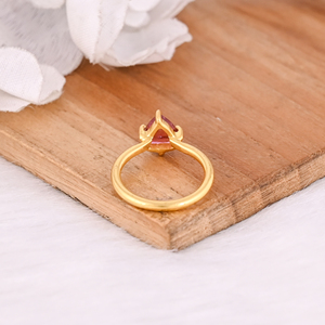 แหวนเงินแท้ 925 ชุบทอง ประดับพลอยทัวร์มาลีนสีชมพูธรรมชาติ สไตล์วินเทจ เหมาะสำหรับงานแต่งงาน ของขวัญสำหรับทุกเพศทุกวัย - Product Image 3