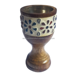 Quemador de incienso de carbón de madera hecho a mano con clase con tema floral para la meditación y relajación de la fragancia del hogar en varios tamaños - Product Image 1