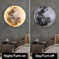Lampe Murale LED 3D Lune Luxe Art Déco pour Maison, Hôtel, Salon, Couloir, Chevet - Lampe Murale LED Lune Intérieure en Promotion