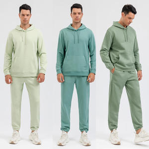 Ensemble de survêtement décontracté de haute qualité pour homme, à capuche, uni, écologique, lourd, streetwear, premium, 340 g/m² - Product Image 4