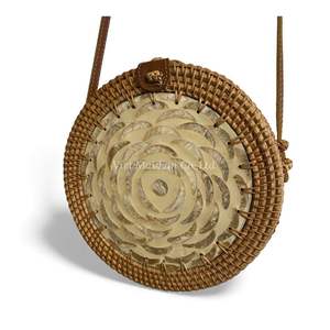 Sac à bandoulière en rotin fabriqué par un fournisseur avec incrustation de nacre, personnalisation pour les accessoires de mode en gros - Product Image 6