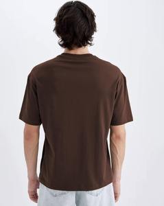 brown color Wholesale <b>Plain</b> <b>T</b>-<b>Shirts</b> Custom Screen Printing Digital Logo Brand <b>Oversize</b> Cotton <b>T</b>-<b>Shirt</b> Plus Size Men's <b>T</b>-<b>Shirt</b> - Product Image 6