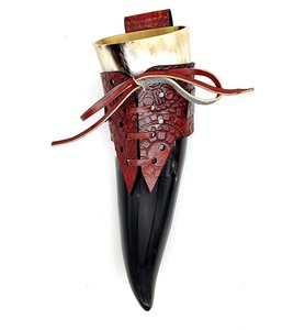 Tazas de cuerno para beber Natural vikingo con soporte de correas de cuero envuelto en una taza para beber cerveza y vino para Bar, decoración de Hotel - Product Image 1