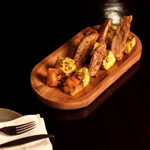 Bandeja de café de madera Sheesham rectangular, diseño marrón, grabado y asas de sujeción, bandeja de decoración de mesa y cocina - Product Image 5