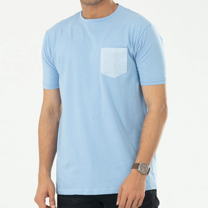 Conception personnalisée OEM pas cher T-shirt élégant pour hommes avec tissu à garniture contrastée Vente à chaud T-shirt pour hommes de BD - Product Image 1