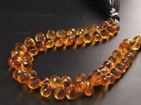 Perles en verre soufflé en forme de goutte, micro-facettées, en quartz citrine jaune, 7x10mm, 8x10mm, pour la fabrication de bijoux