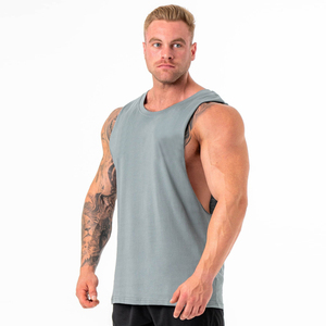 Slim Fit Tank Top for <b>Men</b> Made of Cotton Spandex OEM Gym Wear Custom Logo Comfortable Stretch Private Label <b>Vest</b> <b>Stringer</b> <b>Vest</b> - Product Image 3