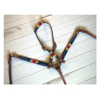 Ensemble de têtière et de collier de poitrine en cuir de cheval occidental sur mesure, plastron confortable et léger fait à la main