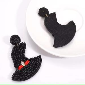 Joyería de moda, pendientes bordados de cuentas de semillas de la India, pendientes multicolores hechos a mano para mujeres y niñas - Product Image 3