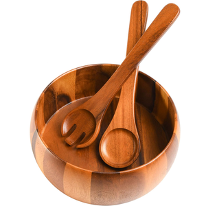 Tazón de Ensalada de Madera Ecológica Pulida, Hecho a Mano, de Primera Calidad, para Reuniones Familiares y Cenas - Product Image 1