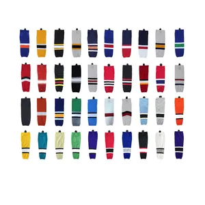 Chaussettes de hockey pour jeunes personnalisées, 1 paire, à rayures, ajustées, junior, pour équipe sportive, couleur, chaussettes de hockey sur glace avec technique d'impression - Product Image 1