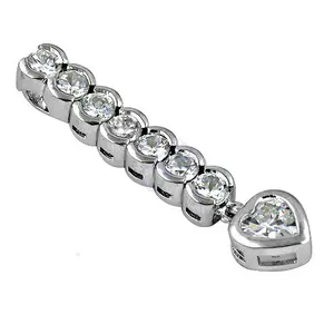 Colgante de Plata y Oro Rosa con Circonitas Cúbicas para Mujer, Forma de Corazón, Chapado en Rodio, con Regalo, Material Principal de Joyería Chapado en Rodio - Product Image 2