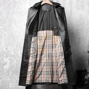 เสื้อโค้ทยาวหนังเสื้อโค้ทยาวดีไซน์แบบกำหนดเอง - Product Image 2