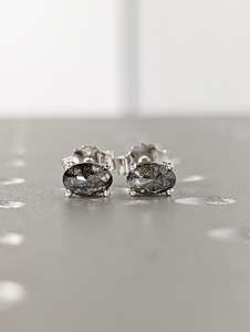 Salt And Pepper Moissanite Stud Earrings Unique Natural Moissanite Studs Minimal Design Everyday Stud Earrings - Product Image 5