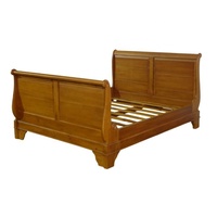 Lit en bois sculpté à la main Lit queen size Fabricant de meubles en bois Lit traîneau antique conçu pour l'hôtel Ensemble de meubles de chambre à coucher