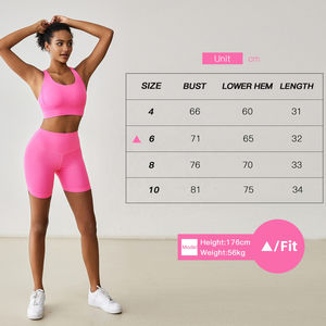 ชุดเล่นโยคะของผู้หญิงกางเกงขาสั้นออกกำลังกายขนาดใหญ่พิเศษพร้อมสายรัดเปลือยหลังลายผ้าสแปนเด็กซ์คุณภาพสูง - Product Image 2