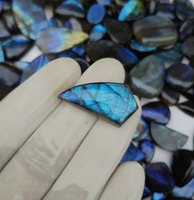 Cabochon de Labradorite Bleue Naturelle de Qualité Supérieure, Coupe Coussin, Effet de Couleur, Pierre Précieuse Polie, Sans Cire/Ni Huile, Taille Unique, Vente en Gros