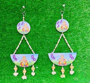 Diseño de cesta Ganesh hecho a mano con cuerdas de campana colgantes decoraciones de pared de flores hechas a mano para bodas y inauguración de la casa (1 pieza) - Product Image 2