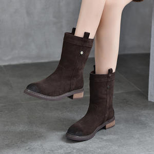 Bottes hautes chic pour femmes, confortables, à bout rond, à enfiler, pour le quotidien, sexy, au-dessus du genou - Product Image 1