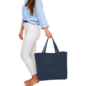 Bolsa de compras de algodón reciclado ecológico, logotipo personalizado, tela tejida de hombro de lona lisa, cremallera para mujer, moda reutilizable - Product Image 5