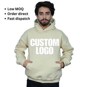 Custom <b>Neutral</b> Cotton Oversized Hoodies 400 Gsm Low MOQ Competitive Price RTS Ready to Ship Screen <b>Print</b> Embroidery - Product Image 1
