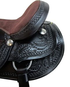 Sillín de caballo de carreras occidental de alta calidad | Tachuela de cuero para placer, sendero y equitación de vaquero, equipo premium a precio asequible - Product Image 2