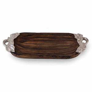 Plateau de service carré en bois durable de haute qualité avec poignées en métal Plateau de service en bois d'acacia Fournitures de restaurant et d'ustensiles de cuisine - Product Image 4