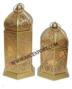 Faroles Dorados para Bodas en Venta, Nuevo Diseño, Decoración de la Mejor Calidad, Faroles Modernos de Lujo al Por Mayor al Precio Más Bajo de la India - Product Image 6